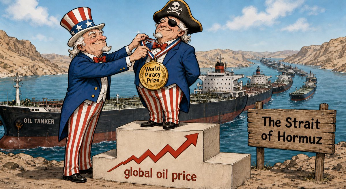 XHNews's tweet image. #Opinion: While the continuous blockade of the #StraitofHormuz is driving global oil prices sky-high, #Trump bragged #US navy acted "like pirates."

#Washington has a long history of behaving like pirates on the global stage. This time, however, its leader has openly acknowledged