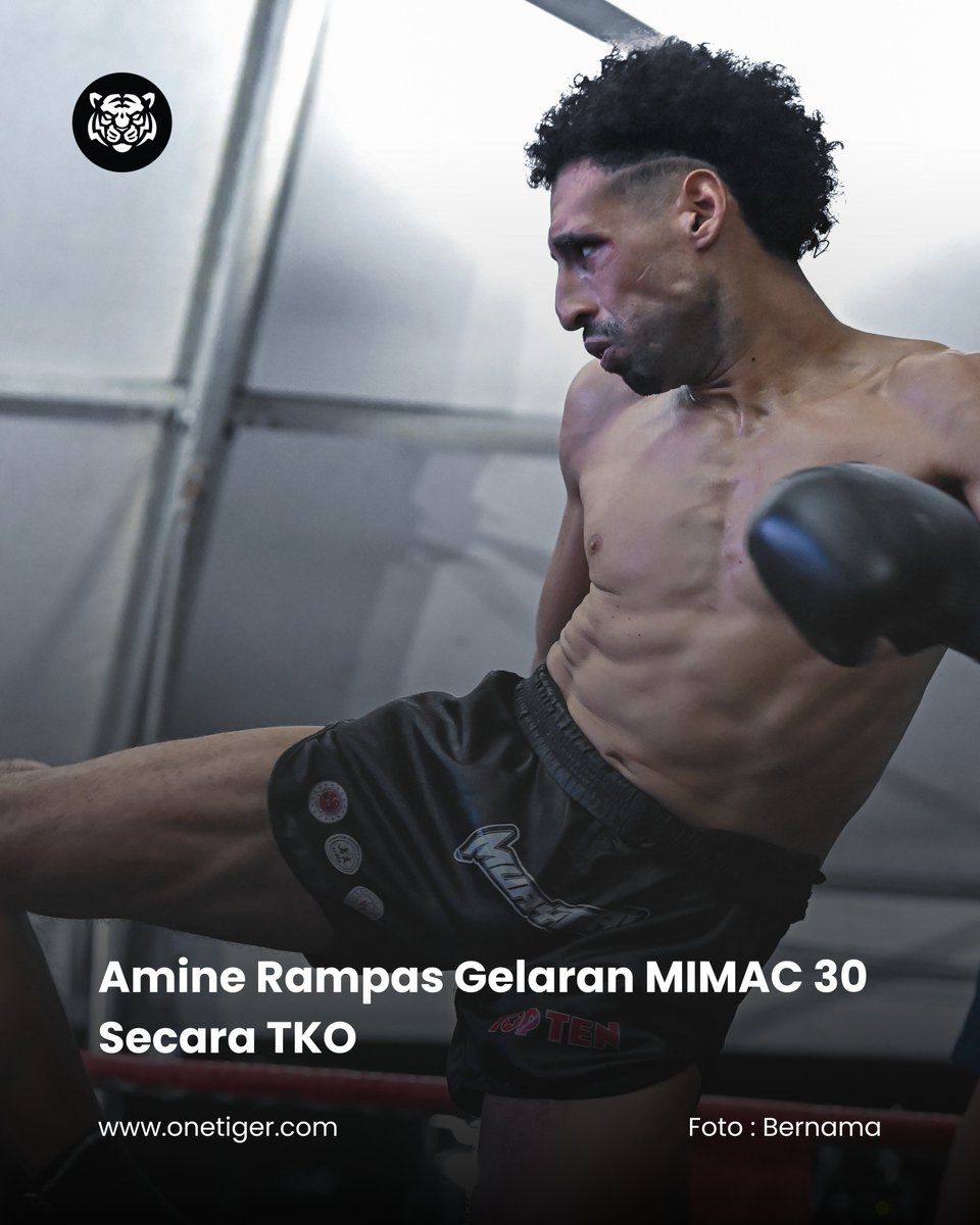 OneTigerForever's tweet image. Amine muncul juara MIMAC 30 selepas menang bergaya menerusi TKO. Aksi dominan di final mengesahkan keunggulannya di pentas Muay Thai antarabangsa.

👉 Baca artikel penuh di onetiger.com
 atau klik pautan di bio kami

#ONETIGERARENA #HARIHARIMAU #MUAYTHAI #AMINE