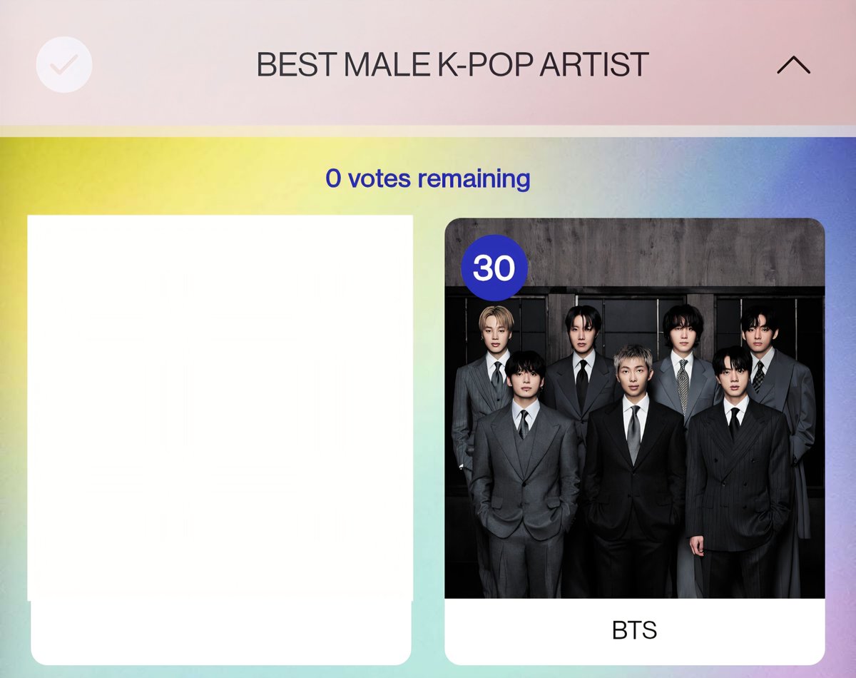 01Btsxarmy1's tweet photo. [⏰️] AMAs RESET

It's a new day to vote! Don't waste your daily votes, and make sure to double-check! ⚠️
✅️ Use multiple accounts to vote

🗳 Vote on Website &amp; Instagram 
🔗: https://t.co/RVO2gNpHlL https://t.co/AyTDgteKIa