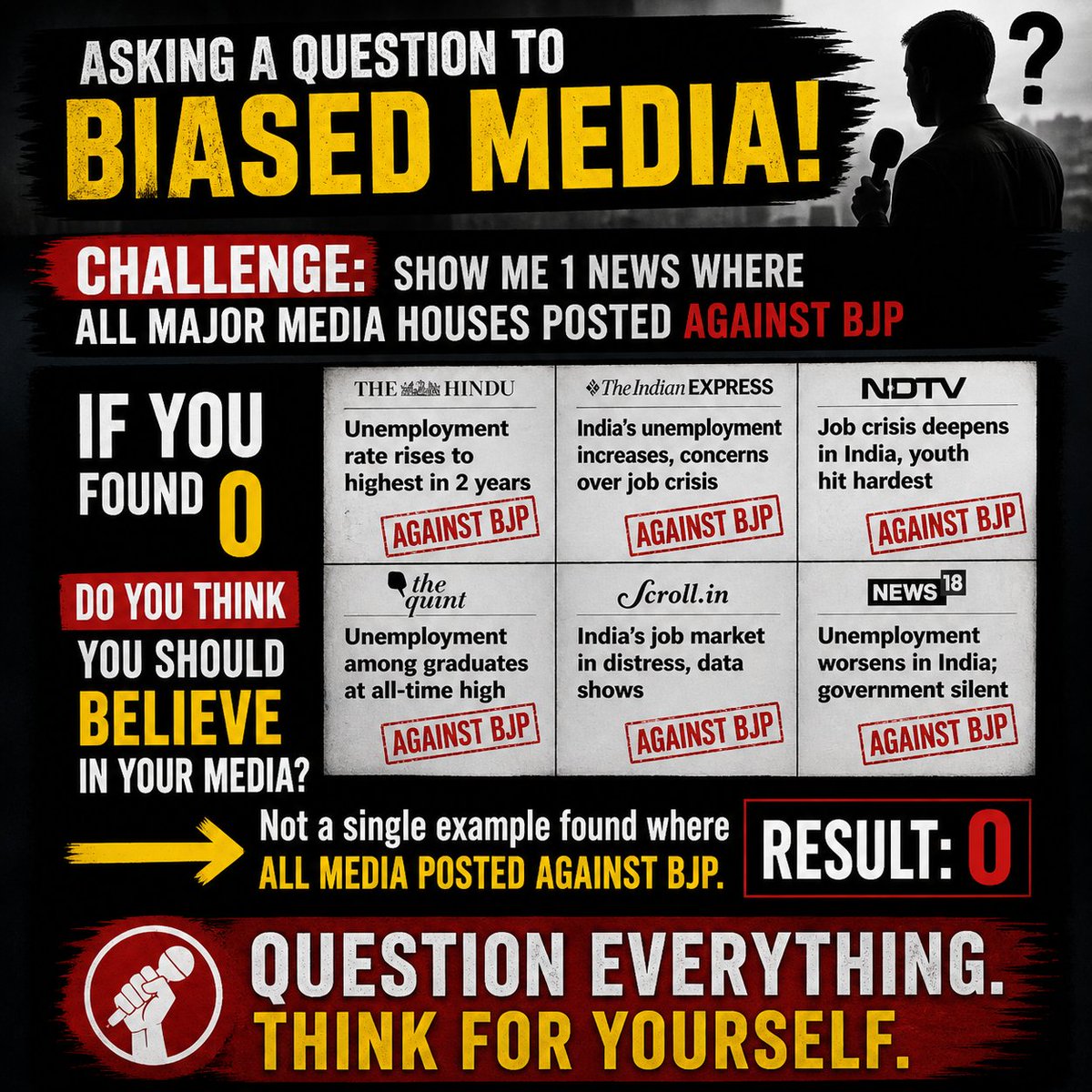 Shivanshu201995's tweet image. Media sach dikha rahi hai ya selective sach?
Ek simple sawal: kya aap har news ko bina question kiye maan lete ho?
Comment karo 👇
TRUST ✔️ / QUESTION ❓
#QuestionEverything #MediaLiteracy #FactCheck #StayInformed #TruthMatters
