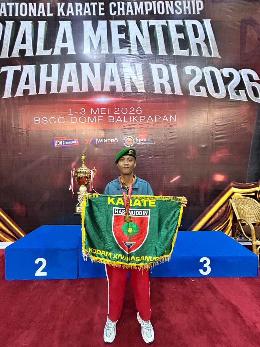 Brigif_11_BS's tweet image. Atlet Karate Brigif 11/BS, Meraih Medali Emas Dalam Kejuaraan Nasional Karate Piala Menteri Pertahanan RI

#tniad
#tetapsemangat
#bekerjaikhlas
#ewako
#TNIBersamaRakyat