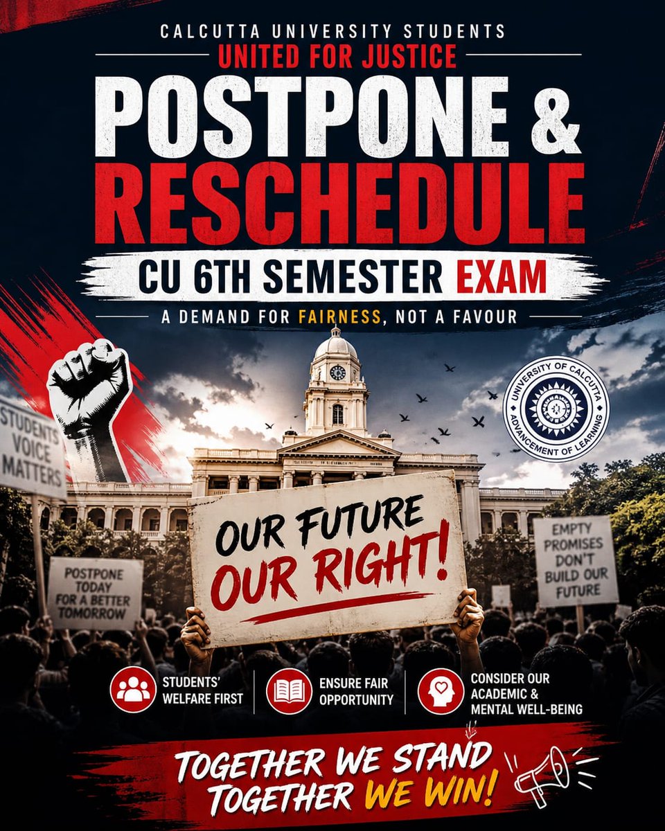 GamingD69116's tweet photo. #CUExamPostpone #CalcuttaUniversity #StudentsVoice #FairPecision @EduMinofIndia @ugc_india @timesofindia @the_hindu#CUExamPostpone #CalcuttaUniversity #StudentsVoice #FairPecision @EduMinofIndia @ugc_india @timesofindia @the_hindu https://t.co/pWPJbrrpdW