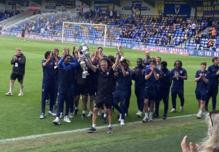 A league title and two cups already under their belt, but did <a href="/AFCWAcademy/">AFC Wimbledon Academy</a> drop their standards yesterday? Absolutely not. They beat Northampton 4-0 in the morning, THEN turned up to deservedly show off their silverware. Let’s hope we see many of them in the first team soon.