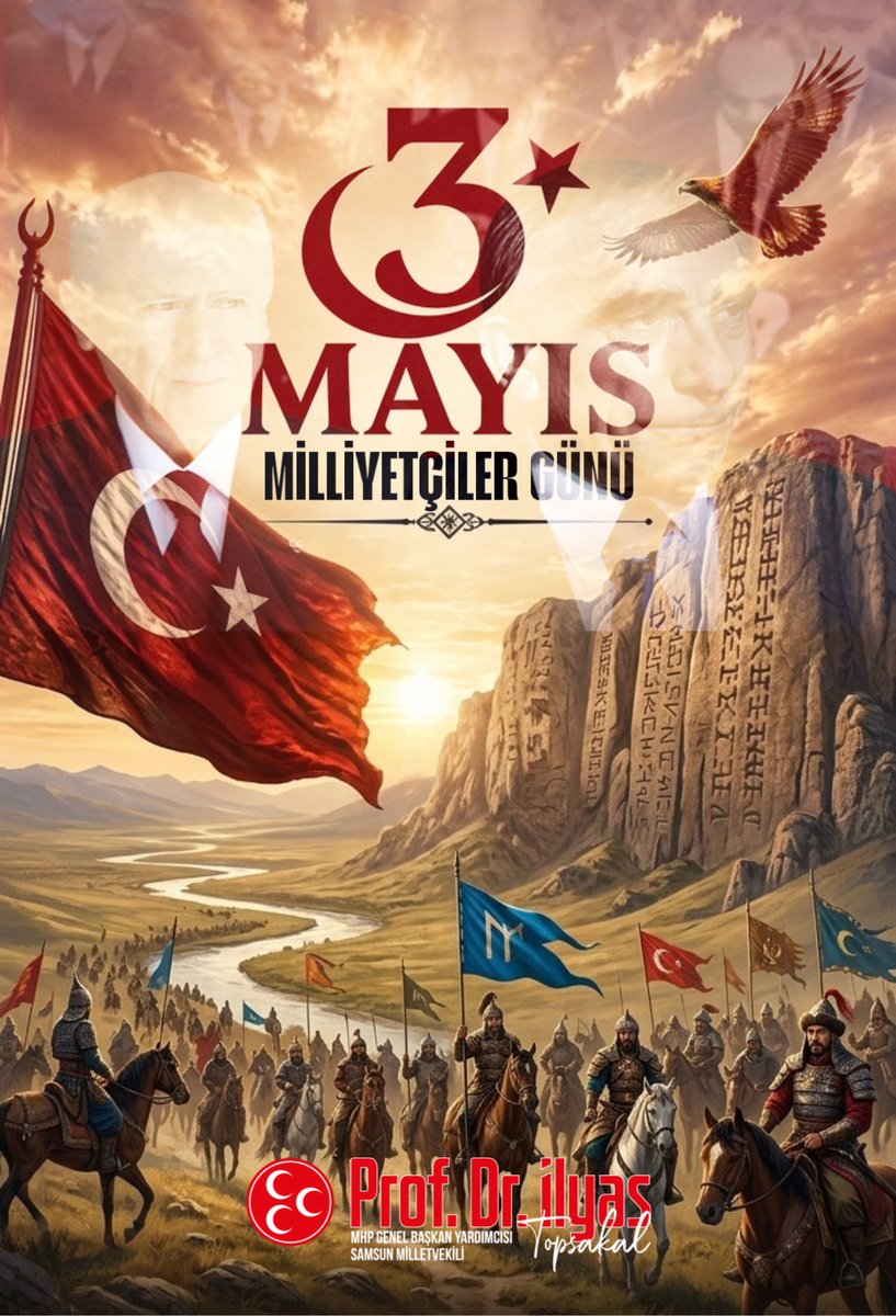 ilyastopsakal's tweet photo. Türk milliyetçiliğinin varlık iradesini, her türlü baskıya karşı dimdik ayakta tutan 3 Mayıs 1944 ruhu, bugün de aynı inanç ve kararlılıkla devam etmektedir.
3 Mayıs; bir uyanışın ve Türk milletine olan karşılıksız sevdanın adıdır. Başbuğumuz Alparslan Türkeş başta olmak üzere, bu kutsal davaya ömür veren tüm büyüklerimizi yad ediyorum.

3 Mayıs Milliyetçiler Günü kutlu olsun! 🇹🇷

@dbdevletbahceli @benguturktv @turkgungazetesi @MHP_Bilgi