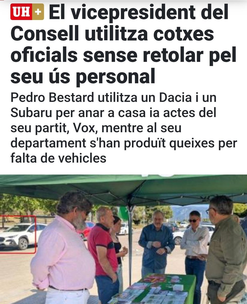 💩🇪🇸💩 Cacen en Pedro Bestard, del partit fatxa, franquista, foraster i antimallorquí <a href="/voxbaleares/">VOX Baleares</a>, abusant sistemàticament dels cotxes oficials. Quina tropa d'espanyols pocavergonyes!!