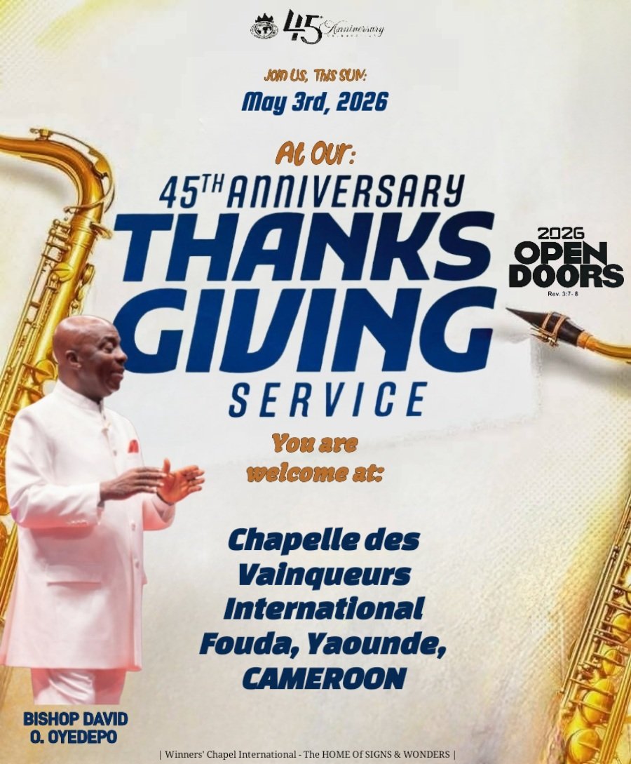 WinnersChapelNL's tweet image. 45th LIBERATION THANKSGIVING SERVICE || 03 .05.2026 de CVI (WCI) #Fouda #Yaounde #CAMEROON Via #YouTube :👉 youtube.com/live/a4P2cO5s4… 👈| Bienvenus via :👉 bit.ly/4iORWij 👈| #ThanksgivingLiberationService
#LiberationMandateAt45
| #PortesOuvertes2026 | #PartagerCeci |
