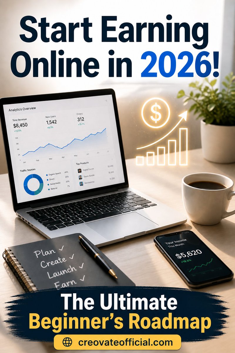 infocreova44655's tweet image. 2026 is the year you finally launch that online business. 💻 No more excuses.

I just dropped the Ultimate Beginner’s Roadmap to help you Plan, Create, Launch, and Earn. 📈

Check it out: 🔗 tinyurl.com/tc9nwt73

#EarningOnline #DigitalMarketing #StartupTips #Roadmap2026