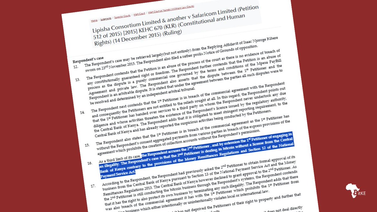 BitcoinKE's tweet image. This case set a precedent in #Kenya when #BitPesa was locked out of the #MPESA ecosystem for trading in #Bitcoin.

bitcoinke.io/2026/05/the-sa…