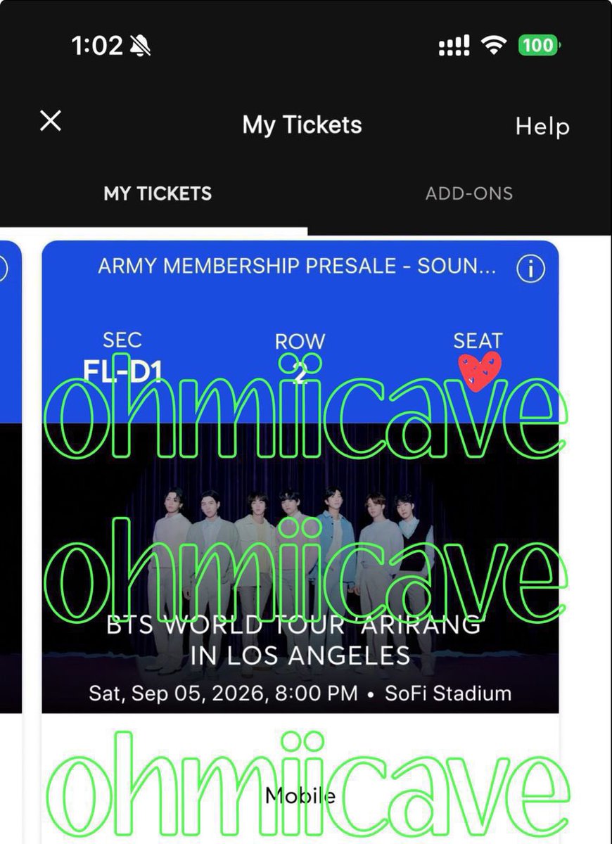 ohmiicave's tweet image. WTS WTT / TWO BTS at Inglewood, CA on  Sat, Sep 5 in SoFi Stadium D3

PLEASE DM😭 
Can ft or schedule a meet and show more proof!! 🥺🥺

#bts arirang world tour soundcheck wtt wtb wts