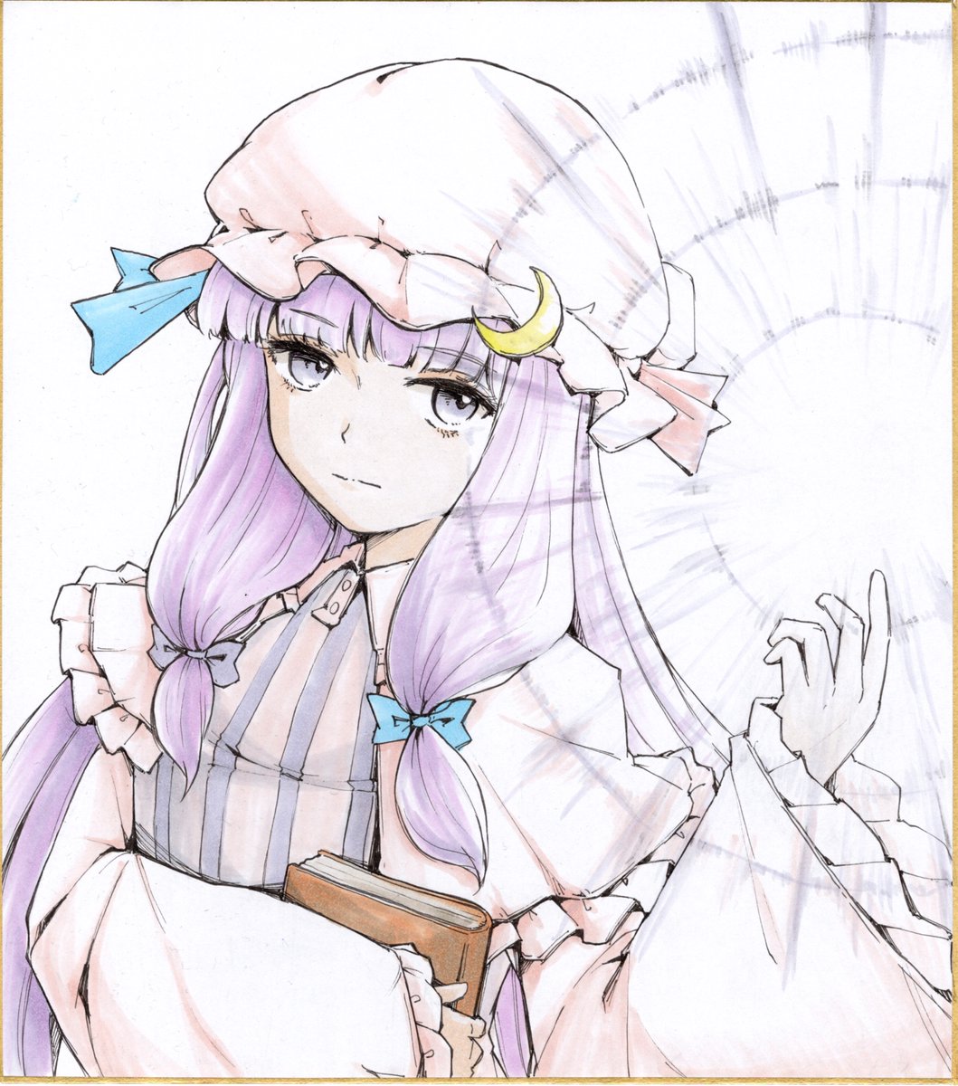E*L様 手描きイラスト原画【紫乃】 手描き色紙】 パチュリー