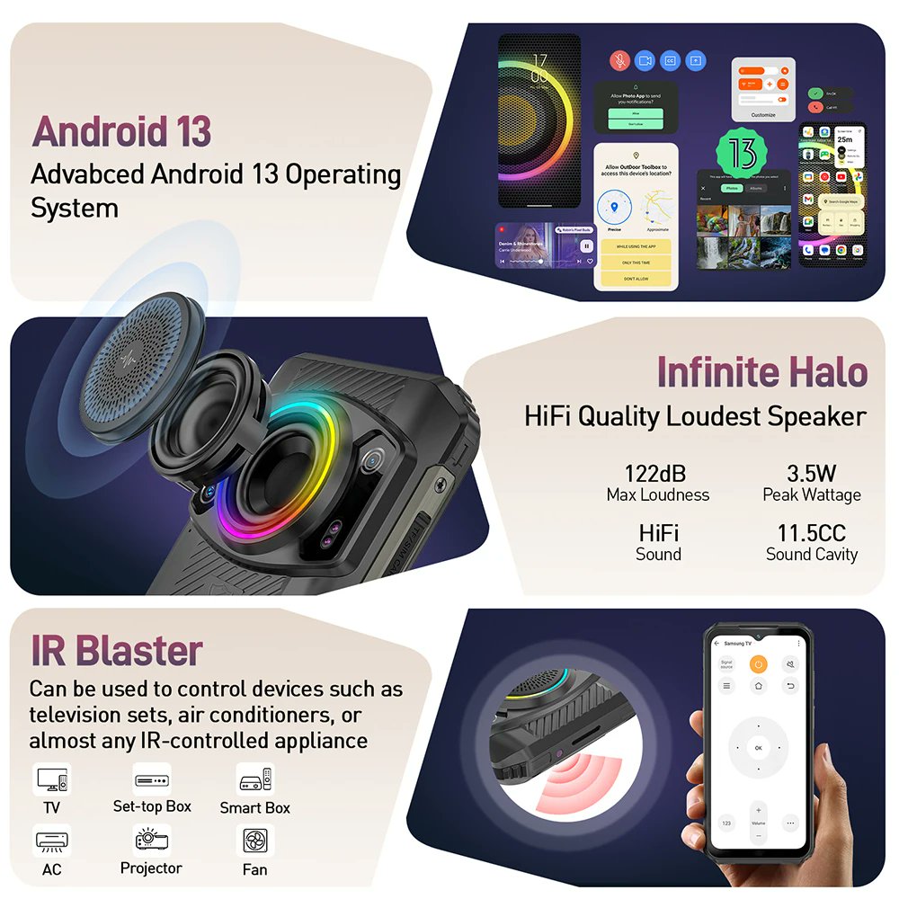 aliexpressbdeal's tweet image. 130 / 
BIG Promotion #11.11 #blackfriday #cybermonday !!!
Ulefone Armor 21 16GB RAM 256GB ROM ，Android15  Helio G99 6nm, 64MP Camera,24MP Night Vision Camera ,9600mAh.6.58"120Hz.NFC

Purchase link: s.click.aliexpress.com/e/_c4UngA8P

Make your order quickly or add to