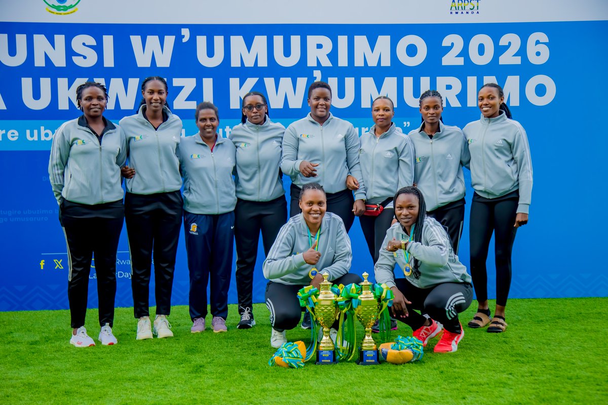 WorkersRwanda's tweet photo. Congratulations to @RBCRwanda who have been crowned double champions in Women’s Volleyball🏆🏆🏐

A commanding 3-0 victory over #WASAC secures the Category B title, following their triumph in Category A after a straight playoff series against #RRA.

#ARPST_LabourDayTournement2026 https://t.co/1eJ9IJCjgz