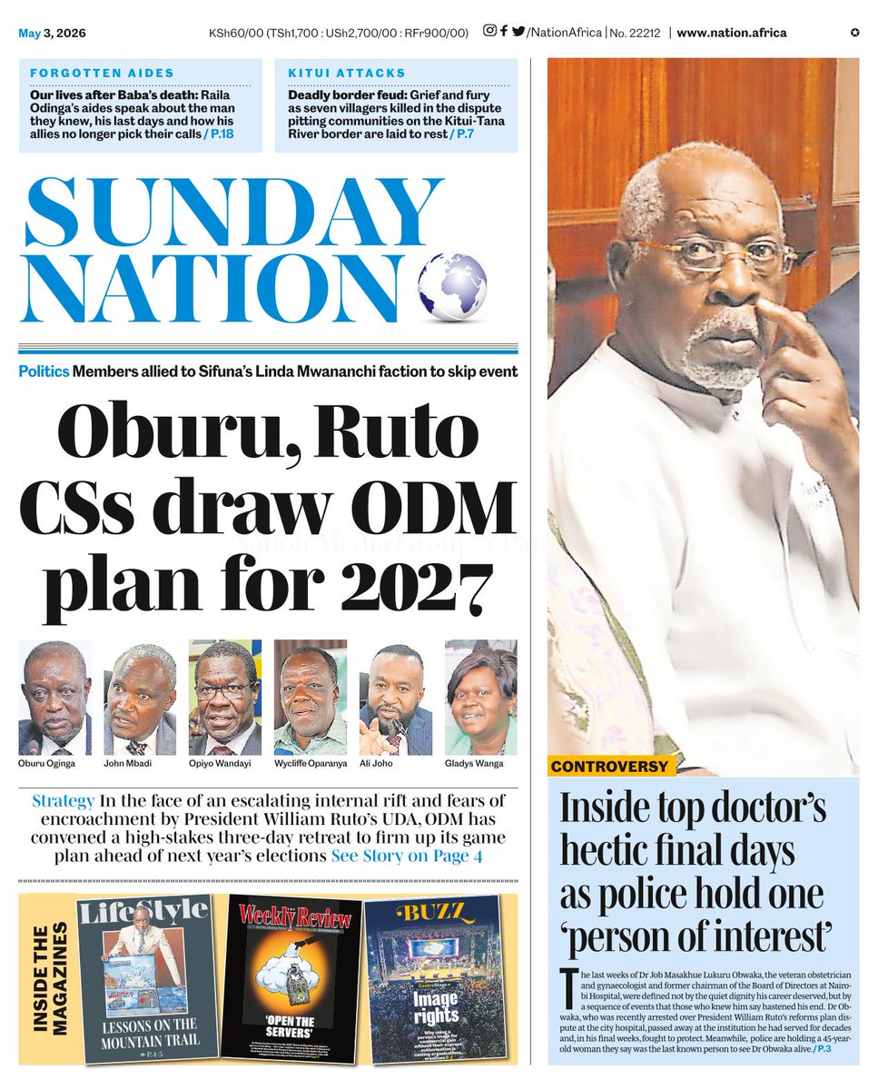 nyanducha's tweet image. Today's newspaper headlines.

Sunday, 3rd May 2026.

Contact #Victorock #Kenya on 0706357055 or info@victorockkenya.com for #Ubibot soil, temperature &amp;amp; humidity IoT #sensors, #Sophos firewalls, #Cisco #Meraki firewalls &amp;amp; switches.

#ePaper #Gazeti #Sunday #Fuel #Facts #Haki #Mama