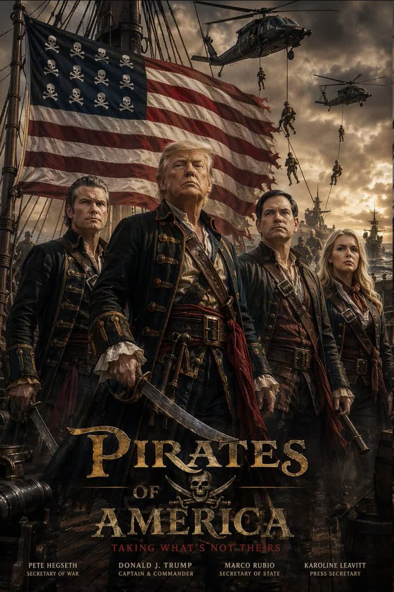 MoyenOrien_Fr's tweet image. #Trump : «On est montés à bord et on a pris le contrôle du #navire (iranien)🚢. On a pris la cargaison, on a pris le pétrole 🛢. C'est une affaire très lucrative 💰. Qui aurait cru qu'on ferait une chose pareille ? On est comme des pirates. On est un peu comme des #pirates. 🦜⚓️»
