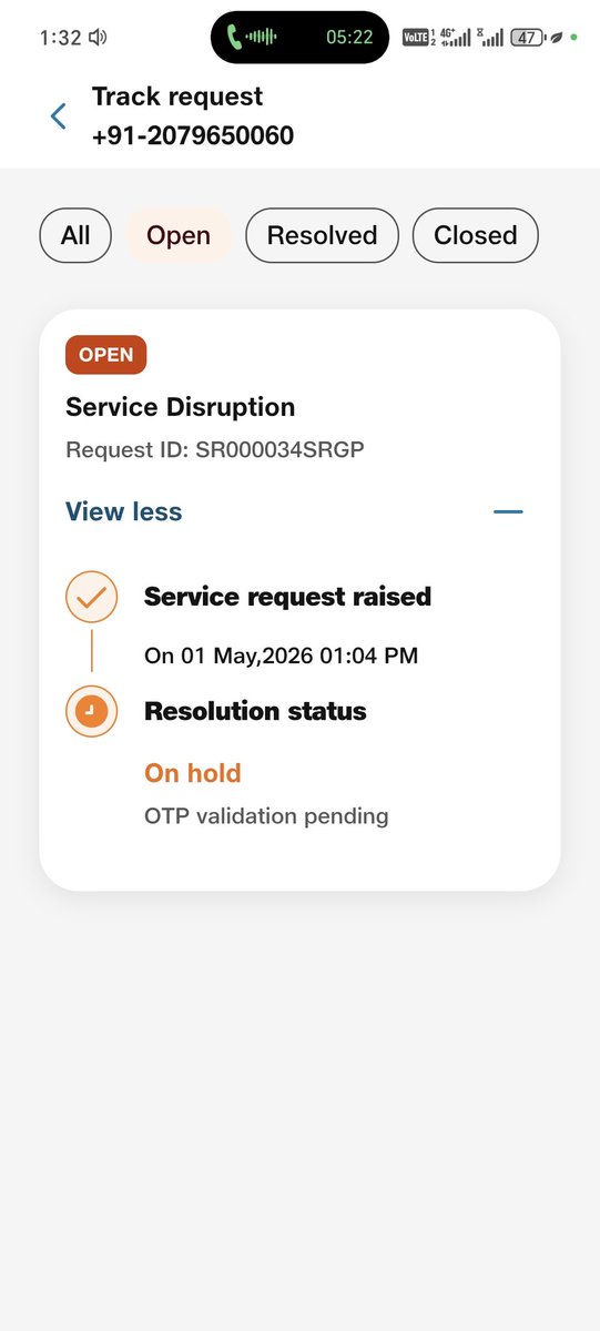 amitmahe's tweet photo. Dear @JioCare team..my jio fiver connection is down from past 3 dsys..i have raised a request but it has been put on hold. God knows when this will be resolved.
Please look into it on priority.#jiofiber https://t.co/MMwq85K4vY
