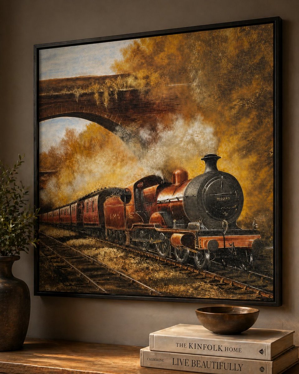 Art_Gallery_UK's tweet image. All aboard nostalgia
Where timeless journeys meet golden horizons.

#VintageVibes #SteamTrain #ArtLovers #HomeDecor #Timeless #TravelDreams