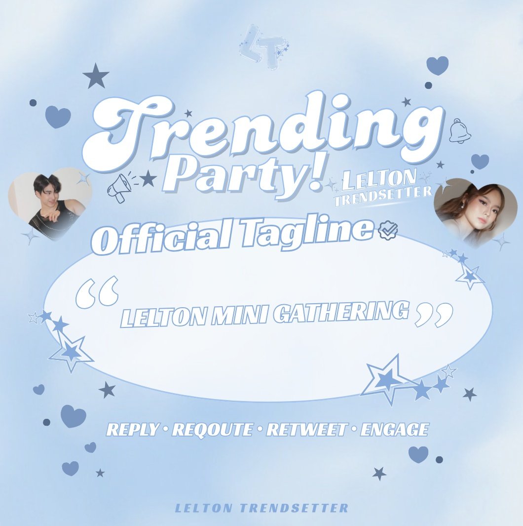 leltontrends's tweet photo. Our Trending Party Starts Now!

Drop your tweets with our tagline.

Official tag:

LELTON MINI GATHERING https://t.co/LDOOshoLAB