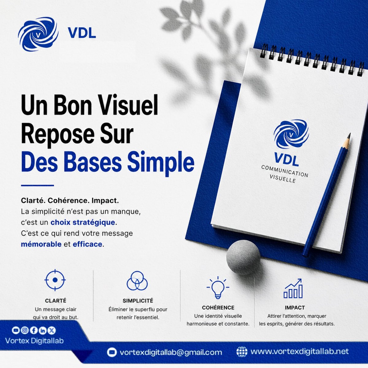 VortexDigital_1's tweet photo. 📌 UN BON VISUEL REPOSE SUR DES BASES SIMPLES !!
Trois éléments font la différence :
✔ la clarté
✔ la cohérence
✔ la lisibilité
Séance gratuite 👇
https://t.co/Ny1nki0peN
#DesignGraphique #Branding #CommunicationVisuelle #IdentitéVisuelle #MarketingDigital #VortexDigitalLab https://t.co/l9LchCJLri