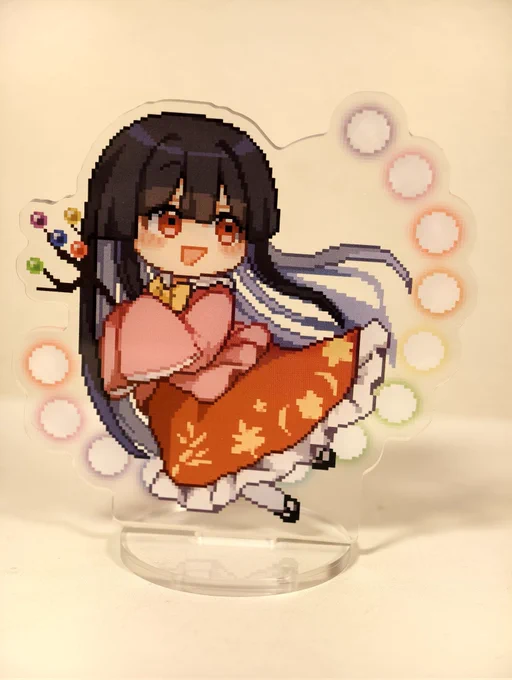 #春例 で頒布するアクリルスタンド! サイズ:10cm ¥1000 昔頒布したドット絵アクスタです