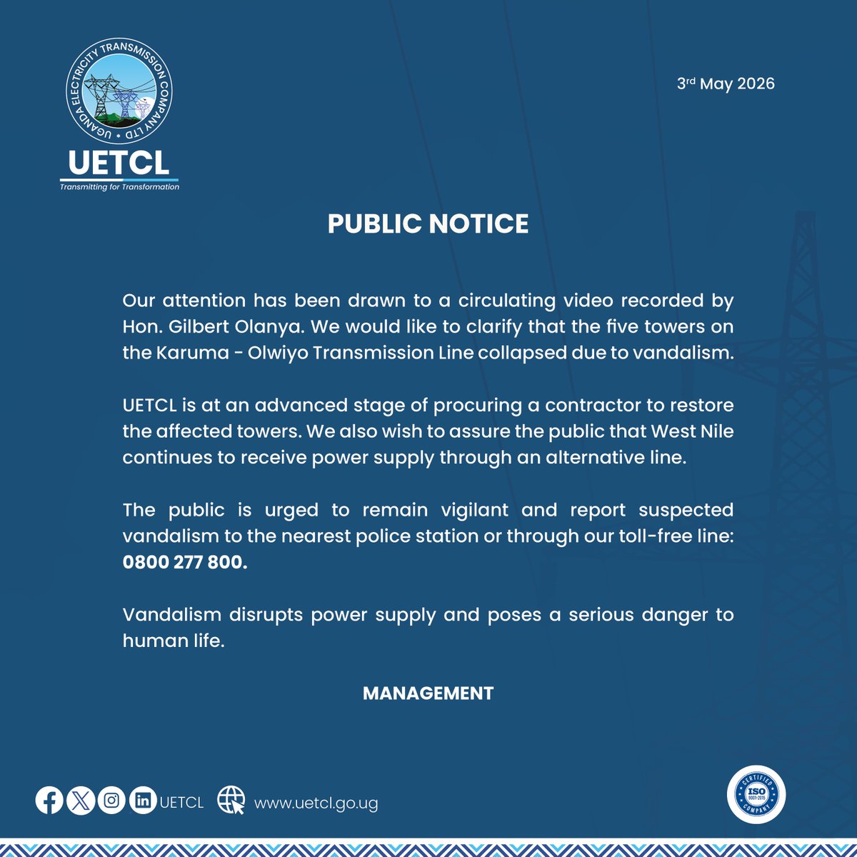 UETCL tweet media