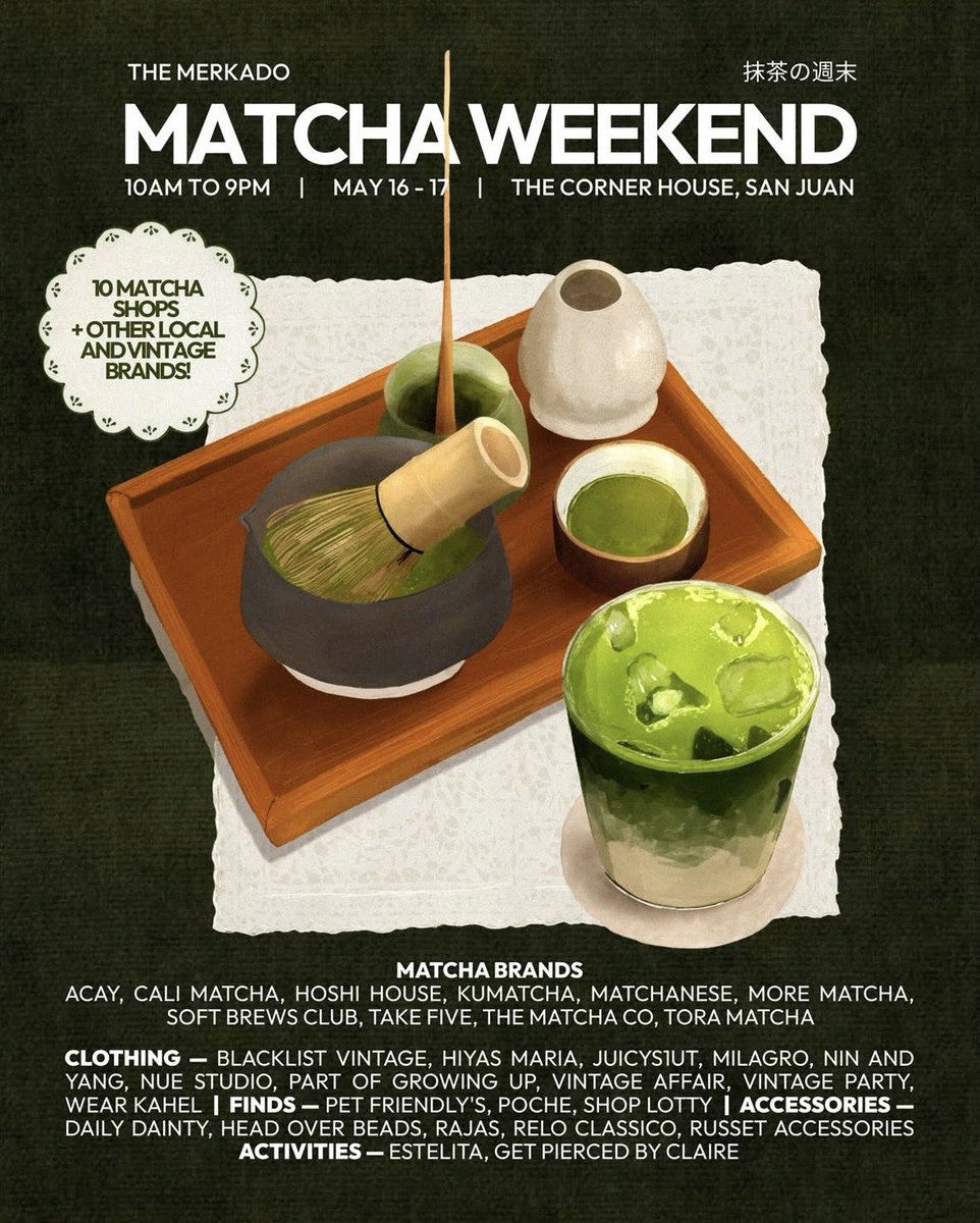 Matcha Weekend the lineup is just 🧑🍳’s 💋 !! be matcha-filled with us this may 16-17 ...