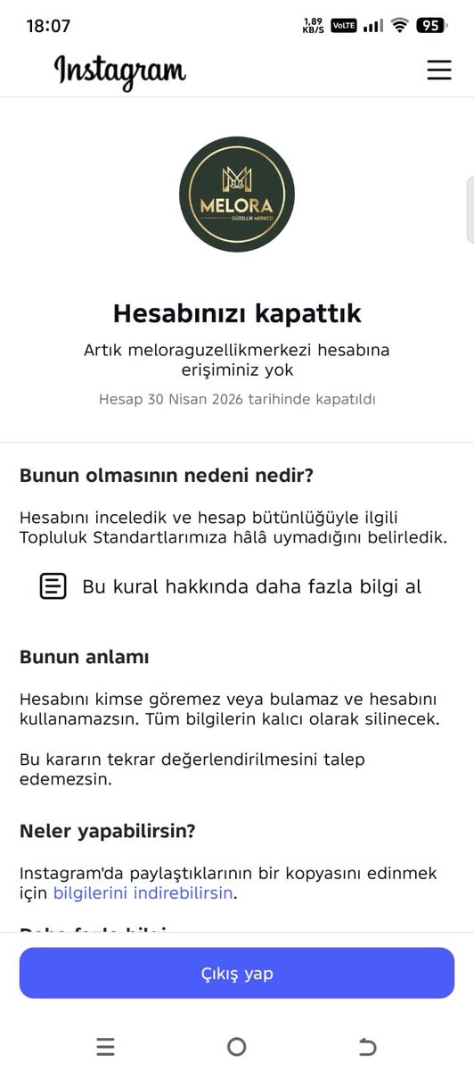 KutluMeltem2's tweet photo. @RTErdogan @Instagram @Meta @MetaNewsroom

3 hesabım hiçbir gerekçe olmadan kapatıldı. Kimliğim kabul edilmedi, işletme belgelerim incelenmedi. Bu durum ticaretimi engelliyor, müşteri iletişimini kesiyor ve hak ihlali yaratıyor.
Yasal süreç başlatacağım.

#Instagram #Meta #DijitalHaklar https://t.co/4OUxrtFrQn