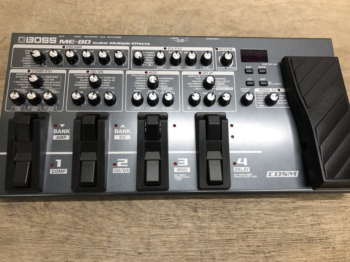 otasetoist2000's tweet image. GW期間皆様エンジョイしてますでしょうか！？
毎度楽器担当です🤓

エフェクター買取強化している最中にこちらが入荷しました！🤩🤩

【BOSS ME-80】

状態もキズなど殆どなく良い感じでございます👍

#お宝市番館瀬戸大橋店　#楽器　#BOSS