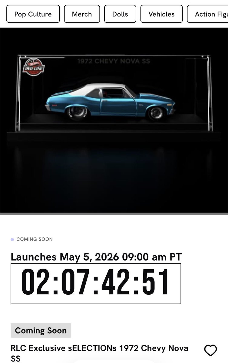 RLC Exclusive sELECTIONs 1972 Chevy Nova SS🔥人気ありそうだけど