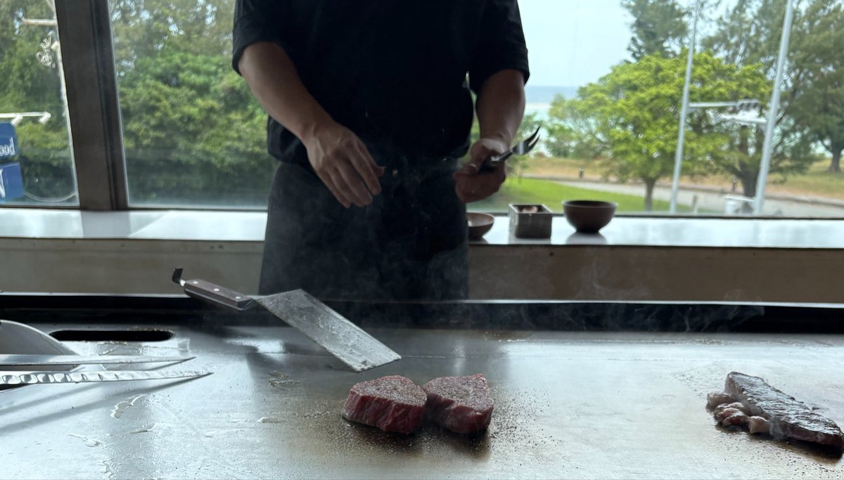 鉄板焼をこれからやられる方必見 海を見ながら極上の鉄板焼き めちゃくちゃ美味しい しっかり本業も