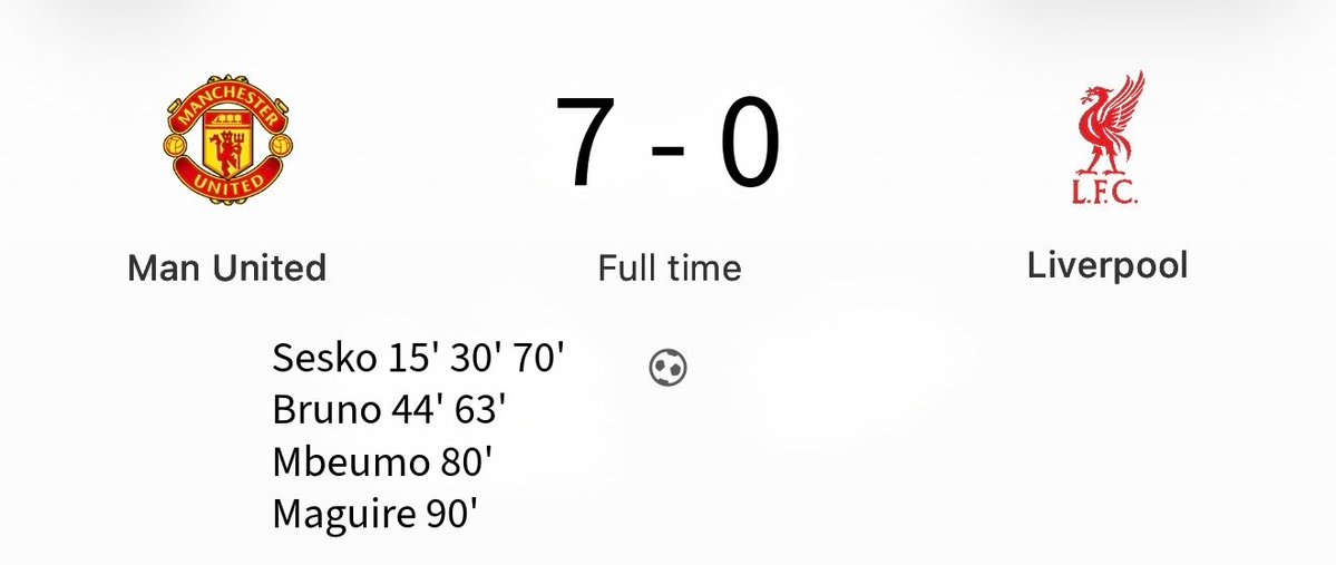 Exactly as revealed, this is the perfect time for Man United to revenge the 7-0 on Liverpool.