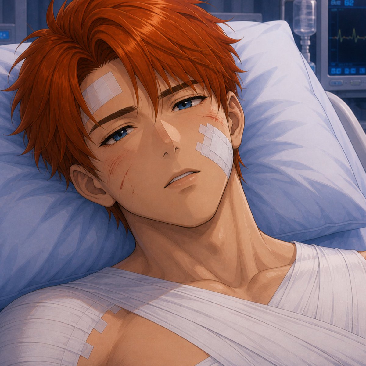kawaishux's tweet image. waiting for them to wake up #anime #love #hurt #couple