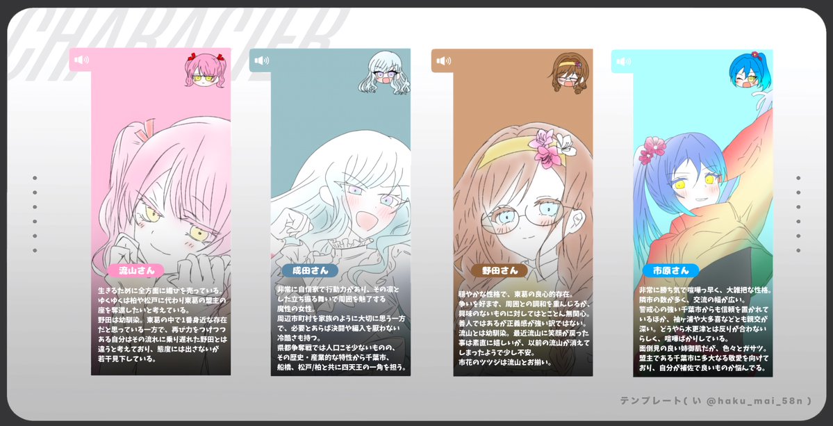 #ゴールデンウィークSNS展覧会2026
#GWの創作クラスタフォロー祭
#市町村擬人化
ビッグウェーブに乗りたいお年頃
🥜県の市町村擬人化をしております!
ご興味ある方繋がって下さると嬉しいです🫶 拡散手伝って頂けると助かります…!!
