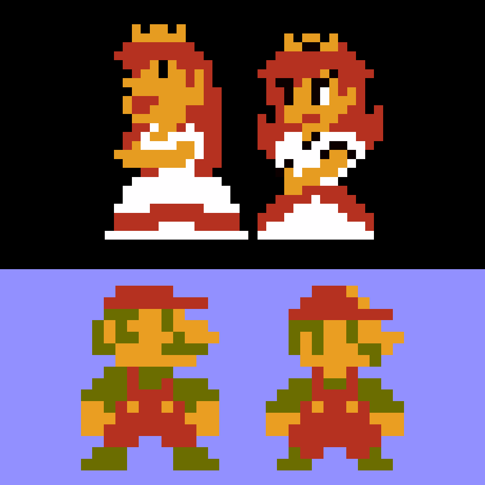 kingutachi's tweet photo. A video popped on my YouTube feed analysing peach pixel art redesigns, here's mine and a Mario redesign, shout out to @AdamCYounis for the very cool video on "Why smaller pixel art is actually harder" and giving me the inspiration to make this, very insightful watch. https://t.co/6ET3bjfDRX