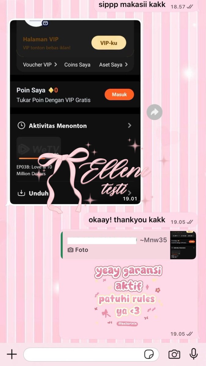 𐔌 WETV SHARING 1B ⋮ 18.000 .ᐟ 🎀 ֹ ₊ ꒱

 ៶៲៸ check more testi on t.me/lovellene ݁ 🐰💗 ⊹