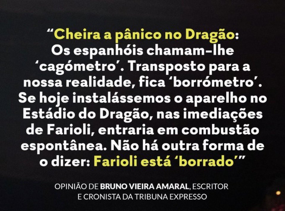 Não querem ser provocados, não provoquem🤷🏻‍♂️

Cagómetro no Dragão! O Porto cagou nos pequenos da capital.