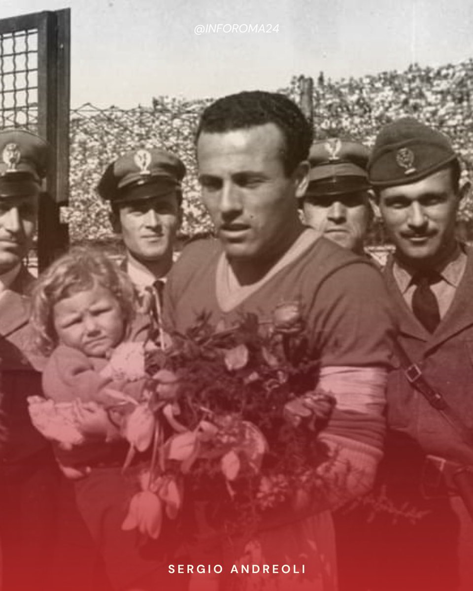 inforoma24's tweet photo. 🟡🔴 Il 3 maggio 1922 nasceva Sergio #Andreoli, oggi avrebbe compiuto 104 anni!
🏆 Terzino sinistro dell’#ASRoma per sette stagioni, ha collezionato 207 presenze e 10 gol, laureandosi Campione d’Italia nella stagione 1941-42. https://t.co/bee2qG9WQN