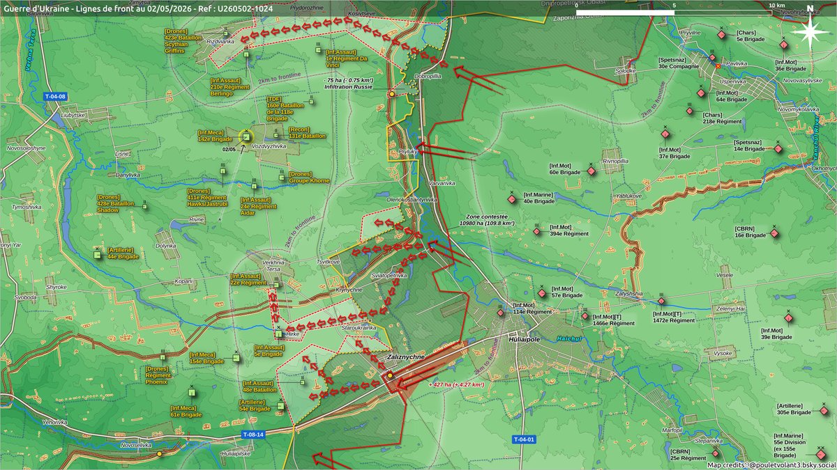 Pouletvolant3's tweet image. Guerre d'Ukraine | 02/05/26

Secteurs :
🌐 Huliaipole-Zaliznychne-Dobropillia🔹U260502-1024

#UkraineRussianWar #GuerreEnUkraine