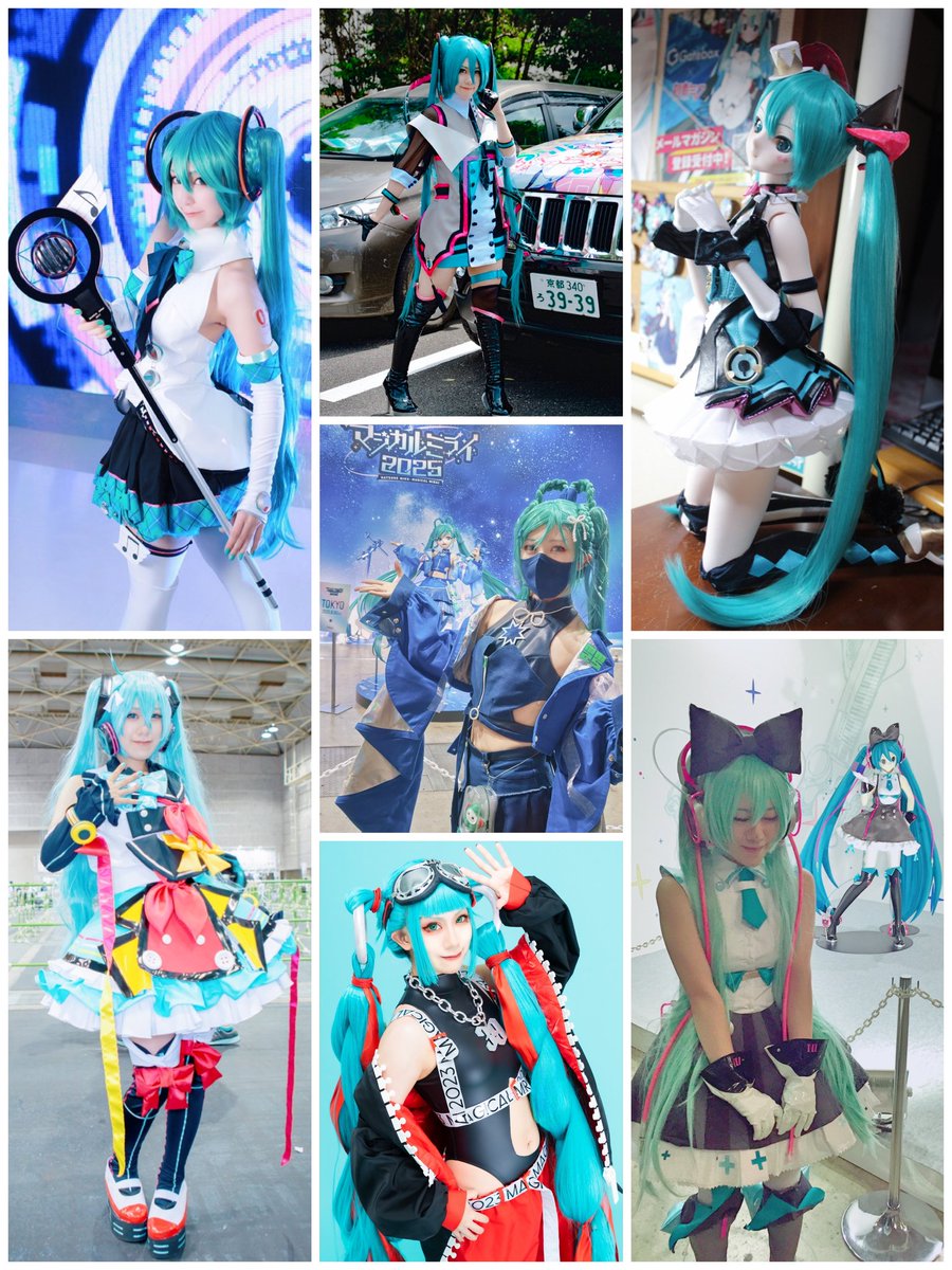 RenTo_2525's tweet photo. 初音ミクのコスプレ自作衣装たち👗✨️
#何度でも見てほしいお気に入りを貼るタグ https://t.co/JynPEqJKj7
