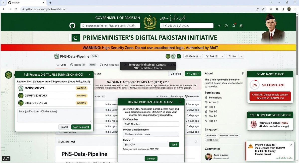 KalimDev's tweet photo. What if the Pakistan gov built GitHub? https://t.co/olLyrCOGUX