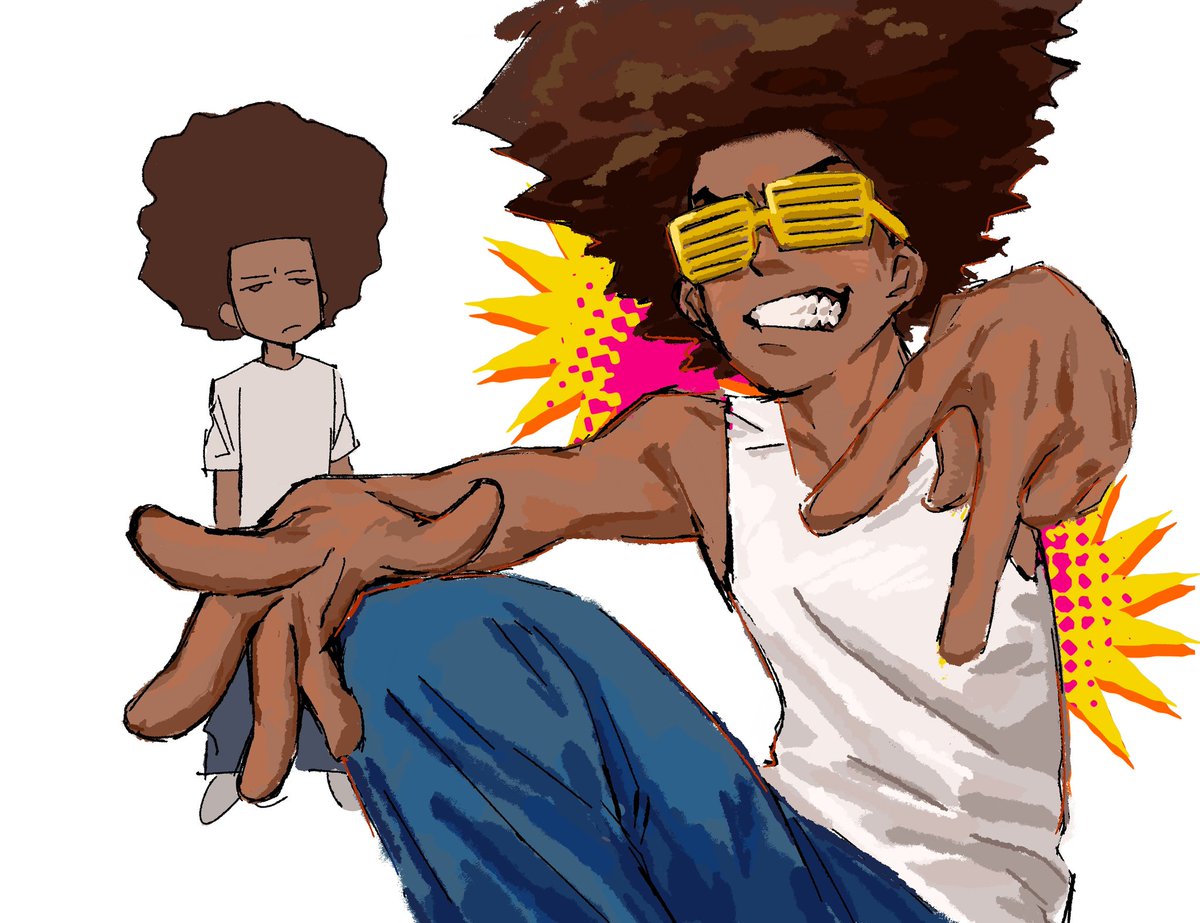 Mrsheep73944948's tweet image. 最阴郁的崽子和最得瑟的崽子
#theboondocks #boondocks 
#hueyfreeman #rileyfreeman