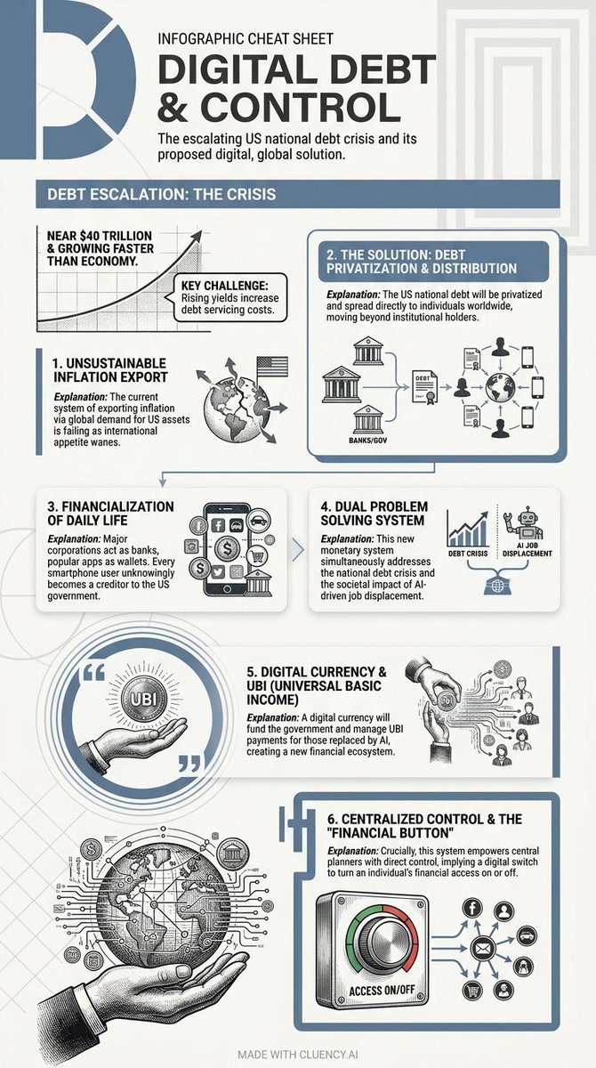 cluencyai's tweet image. @andreiJikh's take on national debt is wild. His point about corps becoming banks is kinda scary. Cheat sheet's up! Made with @cluencyai

#economics #finance #debt #ai