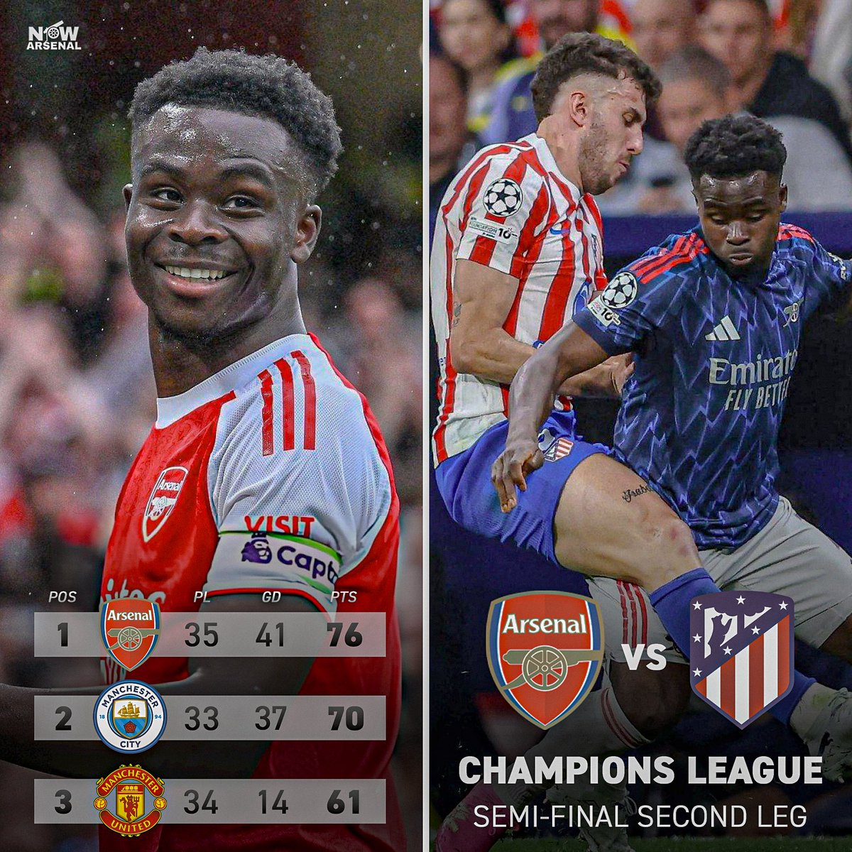 I’m 26-years-old, I don’t remember the Invincibles and barely remember the Champions League final in 06’.

This is the best Arsenal team I’ve ever witnessed and we’ve never been closer than where we are right now.

We’re so close… I need it so badly.

Onto Tuesday. LOCKED IN.