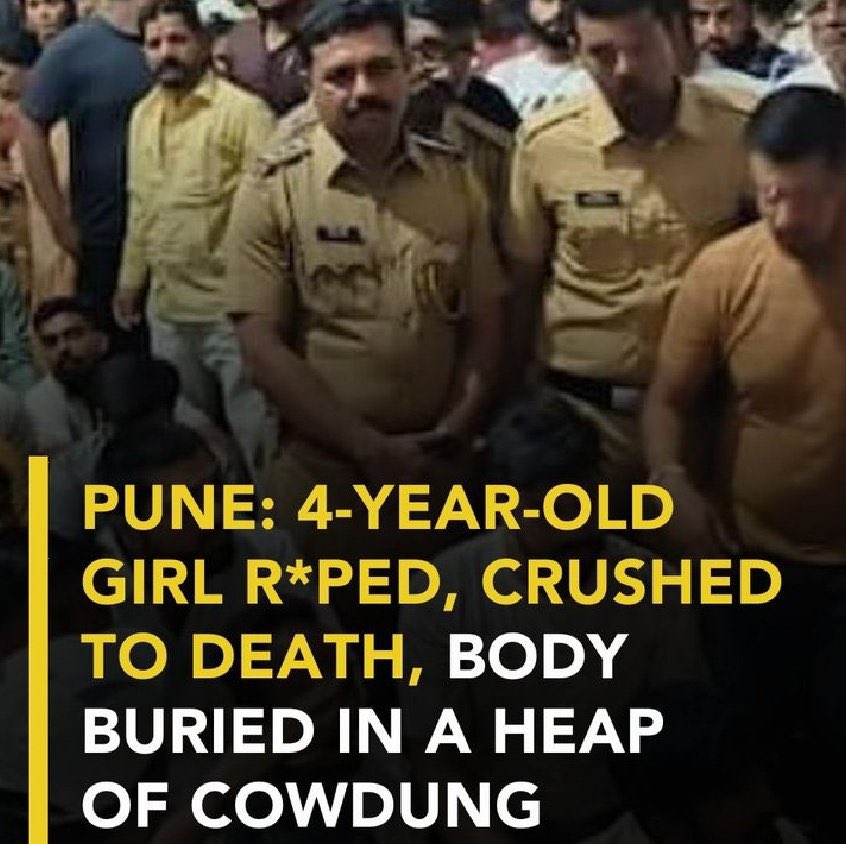 AmJyotiraditya's tweet image. #FearFreeBengalElections  #Pune #News #PuneRapeCase
Why isn't anyone talking about the brutal rape and murder of a 4-year-old girl in Pune by a 65-year-old man using a stone?

 Even more shocking: He had a prior POCSO conviction yet was out of jail how?