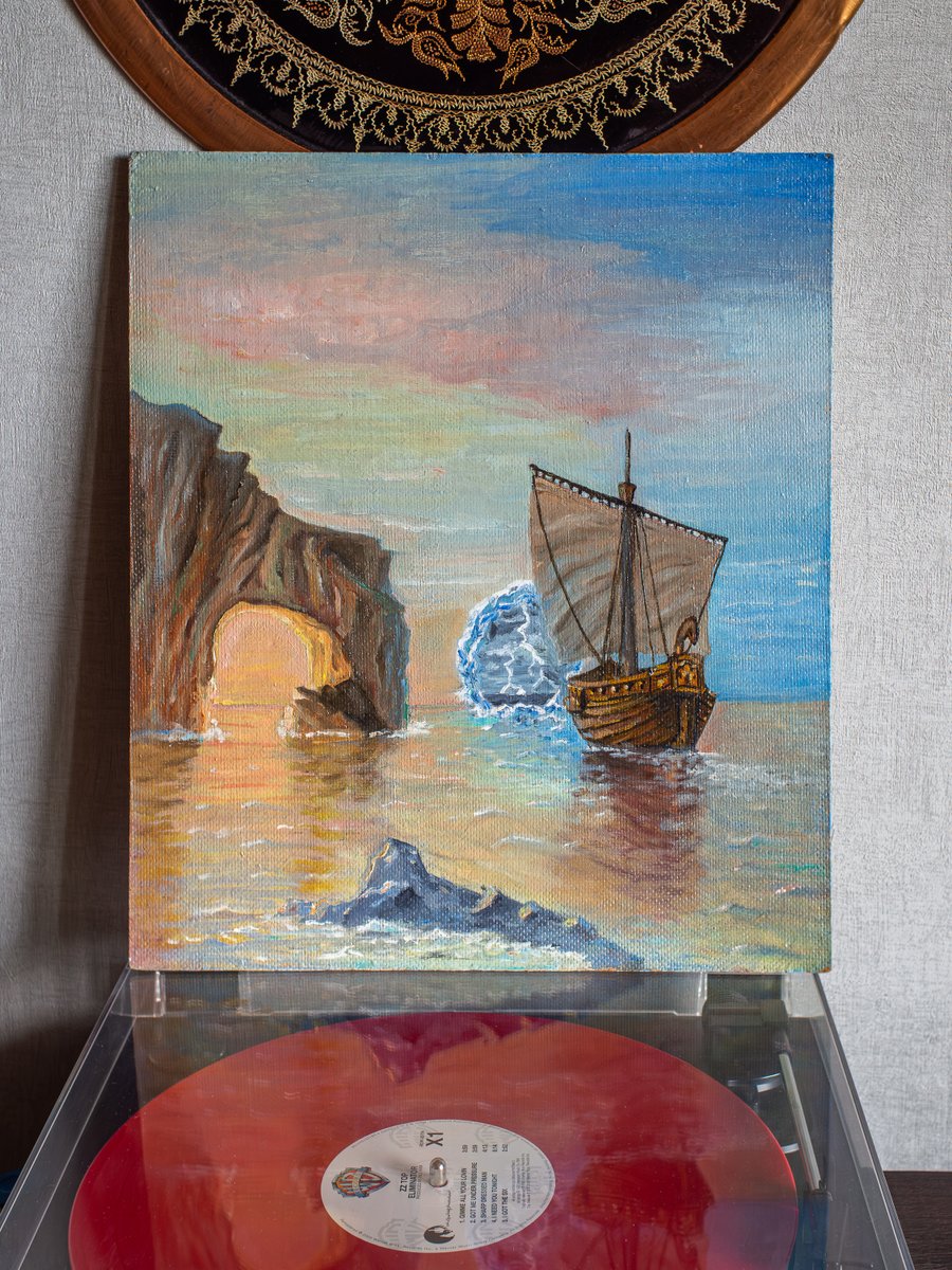 AkpReal's tweet photo. A few of the paintings I’ve done recently (that is, over the past two years or so, including one I think I finally finished after 10 years xD). "kibel" in a rapeseed field and a landscape on canvas, and a ship on fiberboard, all in oil. https://t.co/RNALgKGnRM