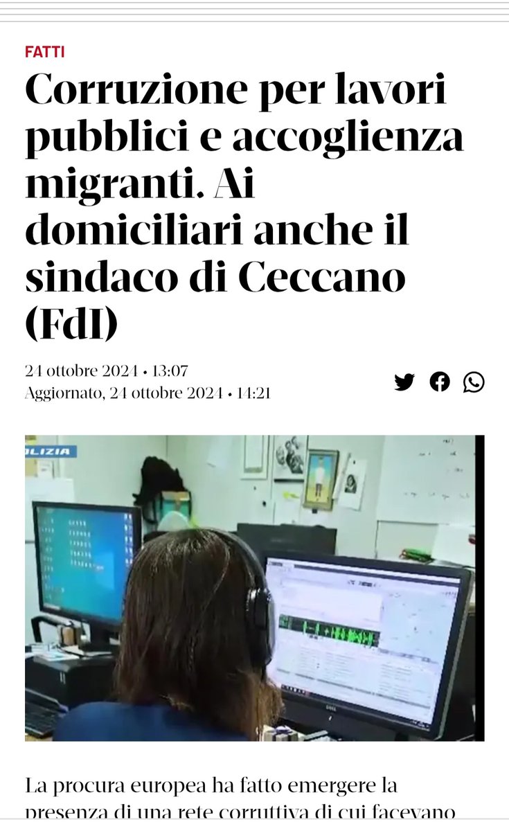 Nel 2025, nell'Europa a 27, la Procura Europea ha scoperto 512 truffe al PNRR di cui, 331, i due terzi, avvenute in Italia per un totale di 5 miliardi di frodi.
Dov'è la cabina di regia sui fondi PNRR? a Palazzo Chigi.
1/2