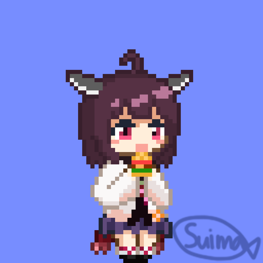 suima23715's tweet image. ハンバーガー
#ドット絵 #pixelart #東北きりたん 
うごイラは後日出します！