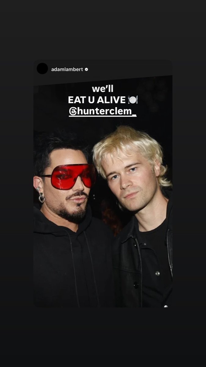 Adam's IG story: 
'we'll 
EAT U ALIVE 🍽 
@ hunterclem_' 
scontent-yyz1-1.cdninstagram.com/v/t51.82787-15… 

hunterclem_'s IG story: 
'repost of Adam's IG story' 
scontent-yyz1-1.cdninstagram.com/v/t51.82787-15…