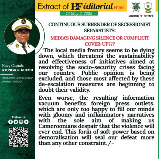 Ministère de la Défense du Cameroun tweet media