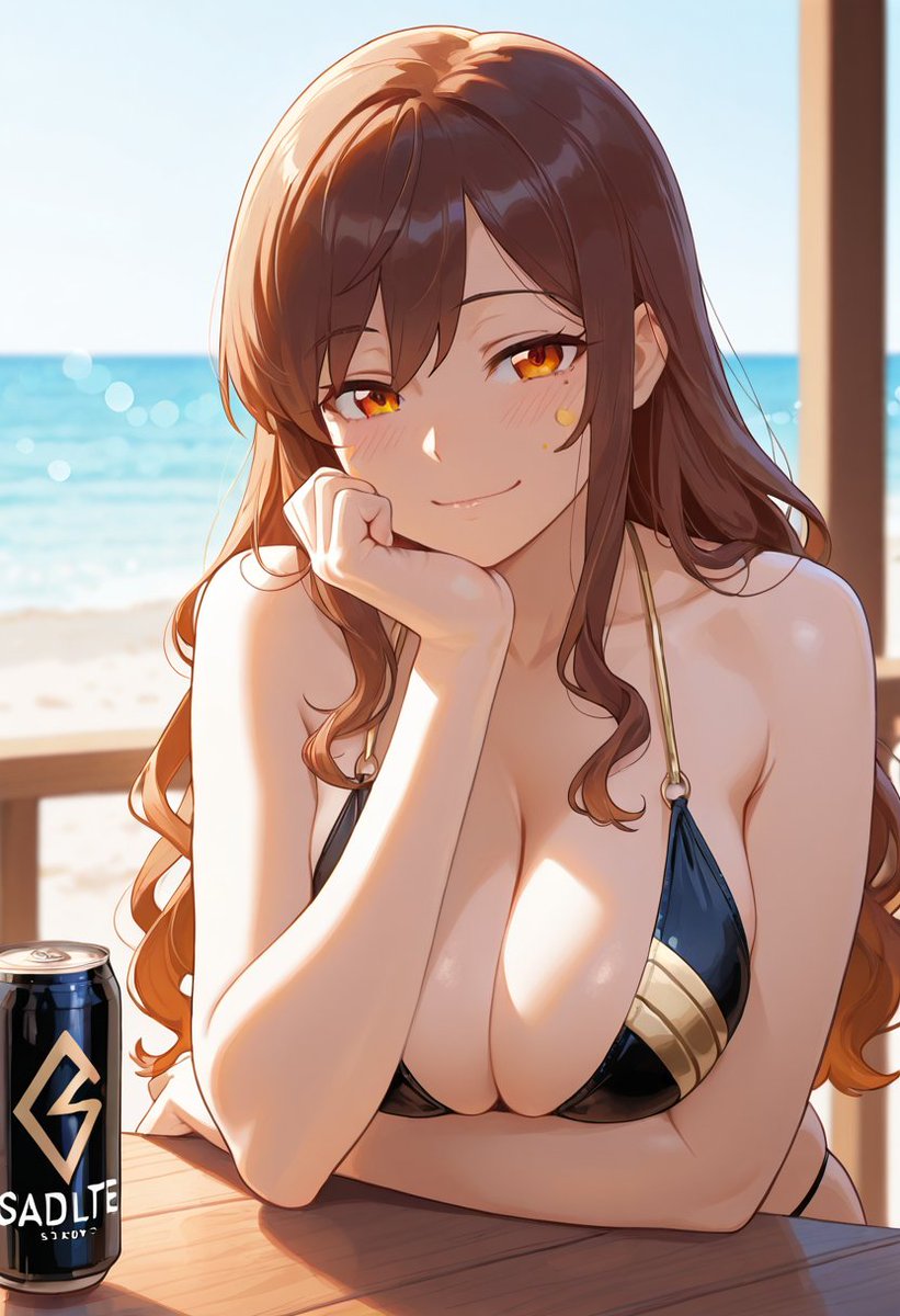 Nexa_officialia's tweet image. Beach mode activated ☀️😊 Cold drink in hand and ocean in front of me~ Perfect day!

#BeachGirl #AnimeAesthetic #SummerVibes #BikiniLook #SunnySmile #WaifuVibes #SlightlyThicc #CurvyCute #TeasingLook