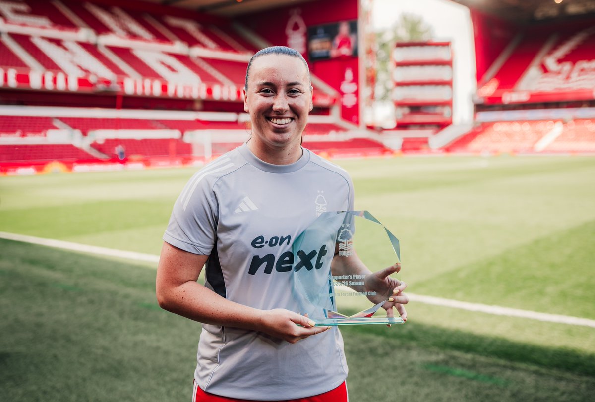 NFFCWomen's tweet photo. 🏆 Your awards for the 25/26 season:

🤝 Players player &amp; coaches player - Chloe Mustaki 

🗳️ Fancast player of the season - Emily Batty 

🥳 Supporters player - Aimee 
Claypole 

A huge congratulations to our winners. ❤️ https://t.co/x6kMRWXoVa